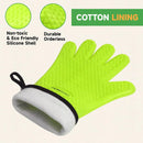 GEEKHOM BBQ Gloves Heat Resistant Oven Mitts - Silicone Grilling Gloves with 13.7" Arm Protection - Waterproof Pot Holder Non-Slip for Men & Women, Kitchen Outdoor Cooking, Baking, Camping, Green by GreenHaven Gardens