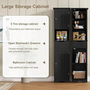 ChooChoo 67" Tall Bathroom Storage Cabinet Freestanding with Adjustable Shelves, Narrow Storage Linen Cabinet with 2 Doors and 1 Drawers for Bathroom, Living Room, Kitchen, Black by CozyNest Decor