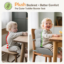 Booster Seat for Kitchen Chair with Comfy Backrest Pillow and Adjustable Safety Buckles,Non-Slip Kid Toddler Booster Seat for Dining Table, PU Travel Baby Booster Cushion Chair by TinyTreasures Baby Boutique
