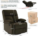 Swivel Rocker Recliner for Adults, Small Recliner Chair for Small Spaces, Rocking Recliner Chair for Nursery. Living Room, RV, Bedroom, Dark Brown by CozyNest Decor