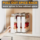 SpaceAid Bamboo Pull Out Spice Rack Organizer for Cabinet, Heavy Duty Slide Out Seasoning Kitchen Pantry Sliding Vertical Organization, 7.6" Wide, 3 Drawers(2" Wide), 2-Tier, White by CozyNest Decor