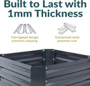 Sunnydaze 11.75" H Raised Metal Garden Bed - Galvanized Raised Garden Bed Outdoor for Vegetables and Flowers - Dark Gray - Square by GreenHaven Gardens