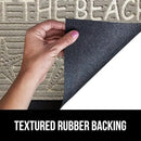 GORILLA GRIP 100% Waterproof All-Season WeatherMax Doormat 35x23, US Designed Natural Rubber, Stain and Fade Resistant, Low Profile Indoor Outdoor Door Mats, Easy Clean Patio Mat, Sand Beach by CozyNest Decor