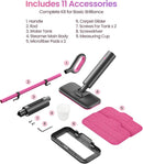Schenley Steam Mop Cleaner Powerful - 15s Fast Heat-Up, Chemical-Free for Hardwood/Tile/Laminate & Floors/Walls, Washable Pads, 3 Modes for Carpet, Lightweight, Self-Standing, Sleek Design by CozyNest Decor
