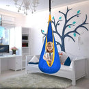 Kids Pod Swing Hanging Seat Child Hammock Chair Indoor and Outdoor Sensory Swing 100% Cotton Loading Capacity 170 lbs (Blue) by GreenHaven Gardens