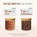ComSaf 0.6 Qt Glass Food Storage Jars Set of 9, Clear Glass Storage Containers with Lids, Pantry Organization Jar, Spice, Blooming Tea, Oat, Coffee and Sugar Container, Small Canister Set for Kitchen by CozyNest Decor
