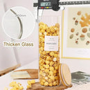 3 Pack Glass Jar with Airtight Bamboo Lid and White 132 Kichen Pantry Labels Preprinted - 70 Oz Clear Tall Glass Food Storage Containers set For Noodles Pasta Spaghetti by CozyNest Decor