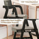 Solid Wood High Chair for Toddlers to Teens, Adjustable Height Toddler Dining Chair, Easy to Clean Toddler Highchair with Removable PU Cushion for Dining, Studying, Step Tool, Black by TinyTreasures Baby Boutique