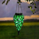 Solar Hanging Lantern Outdoor Lights, Tear-Shaped 15 LEDs Cool White Hanging Lights with S Hooks Decor in Garden, Yard, Pathway, Front Door and Landscape by GreenHaven Gardens