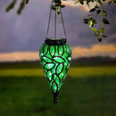 Solar Hanging Lantern Outdoor Lights, Tear-Shaped 15 LEDs Cool White Hanging Lights with S Hooks Decor in Garden, Yard, Pathway, Front Door and Landscape by GreenHaven Gardens