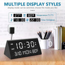 Kogonee Wooden Digital Alarm Clock, 0-100% Dimmer, 2 Alarm Settings, Weekday/Everyday Mode, 9 Mins Snooze, 12/24H, Temperature and Date Display for Office, Travel, Bedroom Alarm Clock (Black) by CozyNest Decor