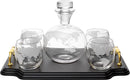 Etched World Map Globe Whiskey Decanter Set 750ML With 4 10OZ Map Glasses 13 H X 13 L By The Wine Sa by The Wine Savant