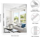 Silver Bathroom Mirror, 40x48 Inch Rectangular Framed Mirror, Large Wall Mounted Bathroom Vanity Mirror Over Sink for Bedroom,Restroom, Living Room, Hangs Vertically or Horizontally by CozyNest Decor