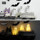 3 Pack Halloween Ceramic Ghost Decor, Light Up Ghost Halloween Decor, Cute Ghost Figurines for Table Tray Fireplace Home Indoor Decoration by CozyNest Decor