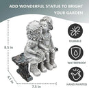 Elenon Boy and Girl Garden Statue Outdoor Decorative, Couple First Kiss Garden Sculpture for Yard Patio Art Flower Bed Decoration, 8 1/4" L x 4 3/4" W x 9" H by CozyNest Decor