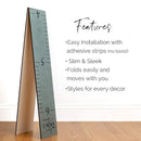 Wooden Growth Chart – Kids Height Chart, Wall Measurement for Kids, Height Chart for Wall, Growth Ruler for Children – “Love Grows Here” Gray (63" x 6.7") by TinyTreasures Baby Boutique