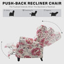 UIXE Pushback Recliner Chairs Set of 2, Fabric Armchair Push Back Accent Chair, Rivet Trim Club Chair Home Theater Overstuffed Single Sofa Reading Seat for Living Room, Pattern by CozyNest Decor