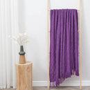inhand Valentine's Day Gifts Throw Blanket Purple for Couch, Soft Living Room Home Decor Knitted Blanket, Outdoor Lightweight Breathable Summer Blanket, Farmhouse Warm Woven Decorative,50"x60" by CozyNest Decor