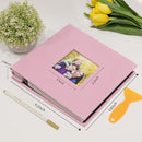 RECUTMS Photo Album Self Adhesive Magnetic Scrapbook 4x6 5x7 8x10 Pictures Scrapbook Album, 40 Pages Photo Book for DIY Baby Family Wedding with Metal Pen and Plastic Board (Pink) by TinyTreasures Baby Boutique