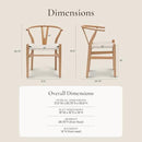 POLY & BARK Weave Dining Chairs – Mid-Century Modern Wishbone Dining Chairs with Arms, Solid Wood Frame, Indoor Use – Natural – Set of 2 - Ideal for Dining Room, Kitchen or Stylish Accent Setting by CozyNest Decor