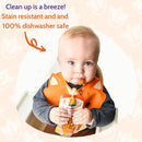 Silly Goose Set of 2 Silicone Animal Baby Bibs for Babies and Toddlers, Waterproof, Adjustable, Soft, Extra Wide Food Catcher Pocket (2PK Fox+Bear) by TinyTreasures Baby Boutique