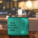 DISCOUNT PROMOS Custom Ceramic Campfire Coffee Mugs 13 oz. Set of 10, Personalized Bulk Pack - Perfect for Tea, Espresso, Cappuccino, Hot Cocoa - Mint by TinyTreasures Baby Boutique