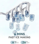 ecozy Portable Ice Maker Countertop, 9 Cubes Ready in 6 Mins, 26lbs in 24Hrs, Self-Cleaning Ice Machine with Handle/Ice Bags/Ice Scoop/Ice Basket, 2 Sizes Bullet Ice for Home Kitchen Office Bar Party by CozyNest Decor