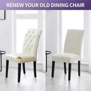 Joccun Dining Chair Slipcovers Set of 8, Stretch Dining Room Chair Covers, Washable Parsons Chair Cover, Ivory, 8 Pack by CozyNest Decor
