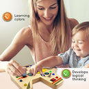 Toddler Montessori Busy Board - Wooden Educational Toy with Lights, Switches, Compass, Relay, Spinner - Sensory Board - Preschool Motor Skills Learning Activities - Christmas & Birthday Gift by TinyTreasures Baby Boutique