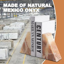 Marble Bookend for Heavy Books, Decorative Bookends for Shelves, Durable and Heavy-Duty Book End for Hardback Book & CDS, Unique Stopper & Holder, Mexico Onyx, Set of 2