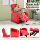 BestMassage | Recliner Chair | No Massage Function | Pu Red | with Lumbar Support, Adjustable Push Back, Wide Armrests, Footrest & Padded Seat | Easy Assembly | for Living Room, Home Theatre by CozyNest Decor