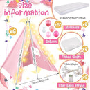 6 Pack Sleepovers Teepee Tent for Kids Bulk with Mattress Sheet Light,Natural Cotton Washable Indoor Play Tent for Birthday Slumber Party Girls Boys Pajama Movie Night Supplies(Light Pink) by TinyTreasures Baby Boutique