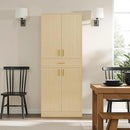 Cozy Castle Pantry Cabinet, 71" Tall Kitchen Storage Cabinet with Doors and Shelves, Freestanding Wood Cupboard Utility Hutch with Drawer for Dining Room Living Room Bathroom Furniture, Oak by CozyNest Decor