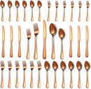 30 Pcs Rose Gold Silverware Set for 6, Food Grade Stainless Steel Flatware Set, Eating Utensils Sets Include Fork/Knife/Spoon,Home Kitchen Tableware Set, Reusable Cutlery Set, Dishwasher Safe by CozyNest Decor
