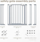 Comfy Cubs Baby Safety Gate with 3 Extensions - Adjustable 42" x 1.9" x 30" Q195 Steel Doorway Barrier - Powder-Coated Finish for Stairs and Doorways - Walk-Through Design Pet Gate - Pacific Blue by TinyTreasures Baby Boutique