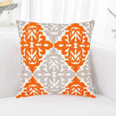 HWY 50 Orange Fall Decorative Throw Pillow Covers 18x18 Inch (1 Piece), Embroidered Cotton Farmhouse Cushion Cover Pillow Case for Sofa Couch Living Room Bed Bedroon, Floral Geometric by CozyNest Decor