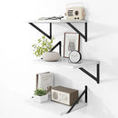 Heimlove Deep Floating Shelves for Wall, 12 Inch Deep Floating Shelves Set of 3, 16W x 12D Wood Wall Shelves, Wide Wood Shelves with Metal Bracket for Living Room, Kitchen, Office, Bedroom - White by CozyNest Decor