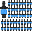 50 Pcs Drip Irrigation Connector, Drip Tape Fittings, Drip Tape Connector Tubing Coupling Barbed Locking Fitting Kit for 5/8" Drip Tape Sprinkler, 1/4" Barb Drip Irrigation Tools by GreenHaven Gardens