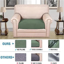 H.VERSAILTEX Super Stretch Individual Seat Cushion Covers Sofa Covers Couch Cushion Covers Slipcover Sets Thick Jacquard Textured Twill Fabric (1 Piece Chair Cushion Cover, Loden Frost) by CozyNest Decor