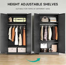 SISESOL Metal Wardrobe Cabinet with Hanging Rod,Black Armoire Wardrobe Closet,Metal Clothing Storage Cabinet with Adjustable Shelves and Doors,72" Cloth Storage Cabinets for Home,Living/Laundry Room by CozyNest Decor