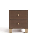 Storkcraft California 2 Drawer Nightstand for Kids Bedroom (Hazelnut with Driftwood) - GREENGUARD Gold Certified, Premium Wood Storage Nightstand with Elegant, Iconic Block Feet by TinyTreasures Baby Boutique