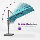 PURPLE LEAF 8 Feet Cantilever Patio Umbrella Square Umbrella with 360° Rotation and Aluminum Offset Hanging Outdoor Umbrella for Pool Garden Backyard Deck, Turquoise by GreenHaven Gardens
