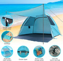 DLUCKY Beach Tent for 1/2/3/4/5/6 Person,Anti-UV Portable Sun Shade ShelterUPF 50+,Both Sides Extendable Floor,Extendable Awning,with 2 Ventilating Mesh Windows,Lightweight & Easy Setup. by TinyTreasures Baby Boutique