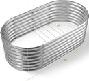 Land Guard Galvanized Raised Garden Bed, 8x4x2ft Planter Boxes Outdoor, Oval Larger Metal Planter Boxes for Vegetables, Fruits, Flowers (Silver) by GreenHaven Gardens