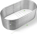 Land Guard Galvanized Raised Garden Bed, 8x4x2ft Planter Boxes Outdoor, Oval Larger Metal Planter Boxes for Vegetables, Fruits, Flowers (Silver) by CozyNest Decor