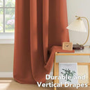 H.VERSAILTEX Thermal Insulated Blackout Window Panels Microfiber Formaldehyde-Free Kids Curtains for Holiday Season Home Decoration,Grommet Top,52 by 96 - Inch - Orange - Set of 2