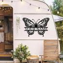 Custom Butterfly Metal Sign,Personalized Butterfly House Number Signs,Personalized Gardener Name Sign,Garden Patio Wall Decor (Style-1) by GreenHaven Gardens