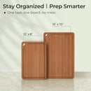 Butcher Block 2-Pcs Carbonized Bamboo Cutting Board Set With Juice Groove For Meal Prep & Cheese Serving - Ideal Kitchen Gift Set of 2 (M+L) by CozyNest Decor
