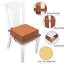 Toddler Booster Seat for Dining Table, PU Washable Double Safe Straps Non-Slip Bottom Booster Seat Dining Toddler, Portable Travel Increasing Cushion (Brown) by TinyTreasures Baby Boutique