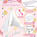 2 Pack Kids Teepee Tent with Mattress,Fitted Sheet,Light String,Washable Natural Cotton Toddler Play Tent for Girls Boys Indoor Outdoor Sleepover Slumber Birthday Party(White) by TinyTreasures Baby Boutique